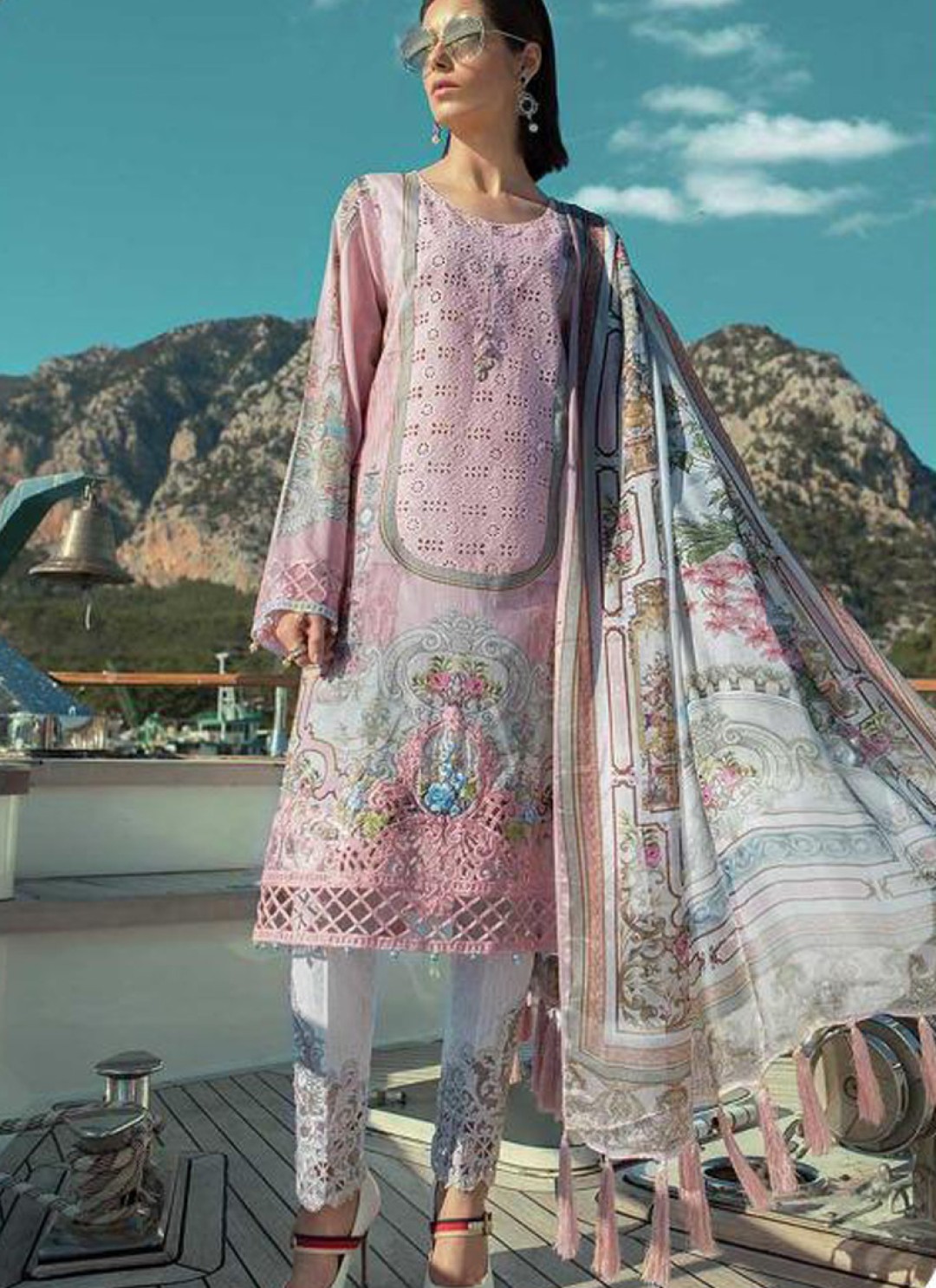 Online Boutique Pink Pure Cotton Embroidered Summer Wear Pakistani ...